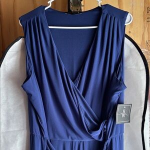 Ryan Wylde Royal Blue sleeveless wrap jumpsuit
